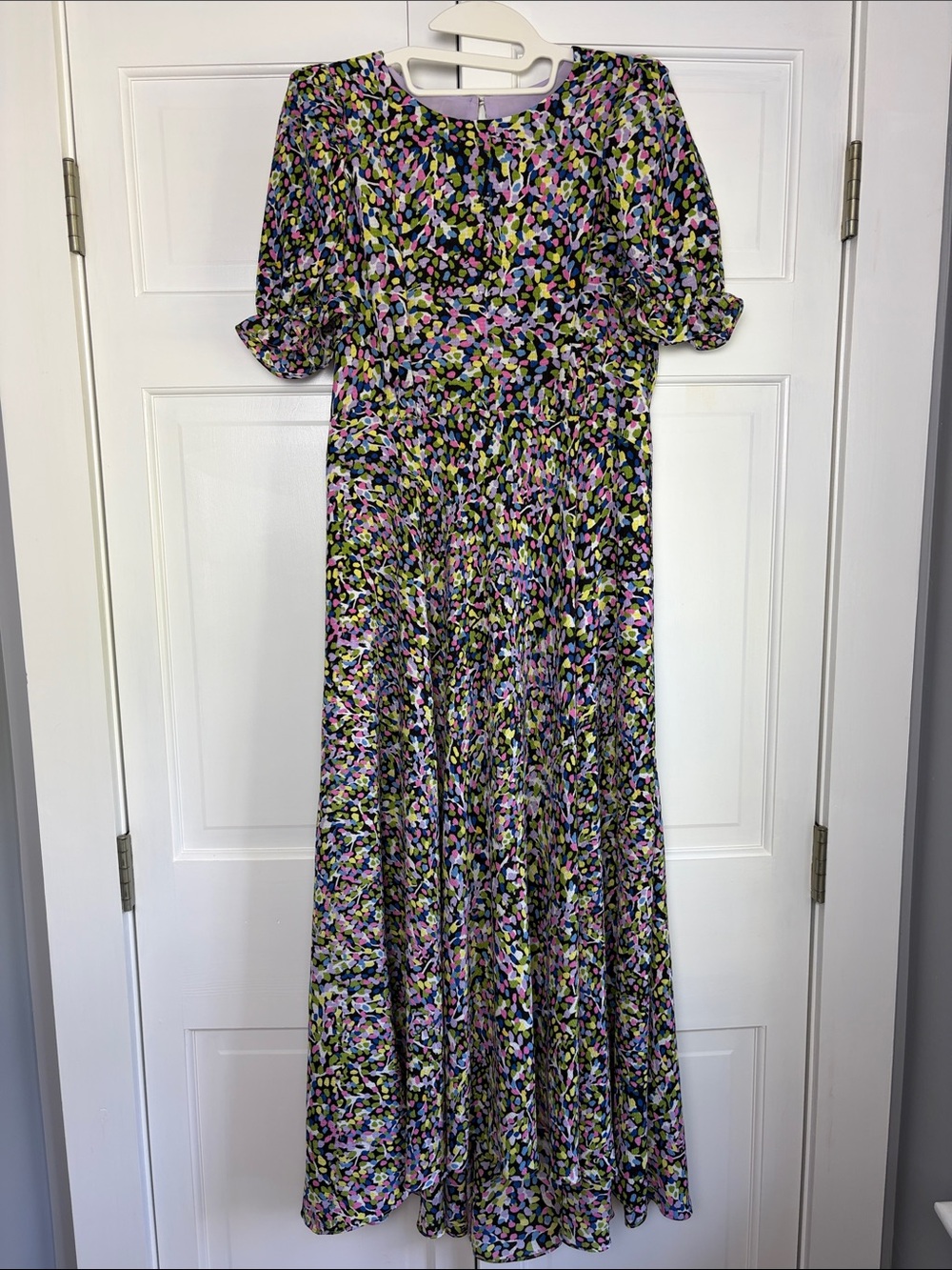 Ted Baker London Graduated Midi Purple Pink Green Dress, Size 3